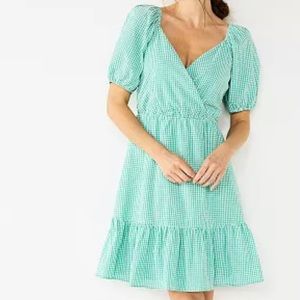 Draper James Puff Sleeve Green Dress